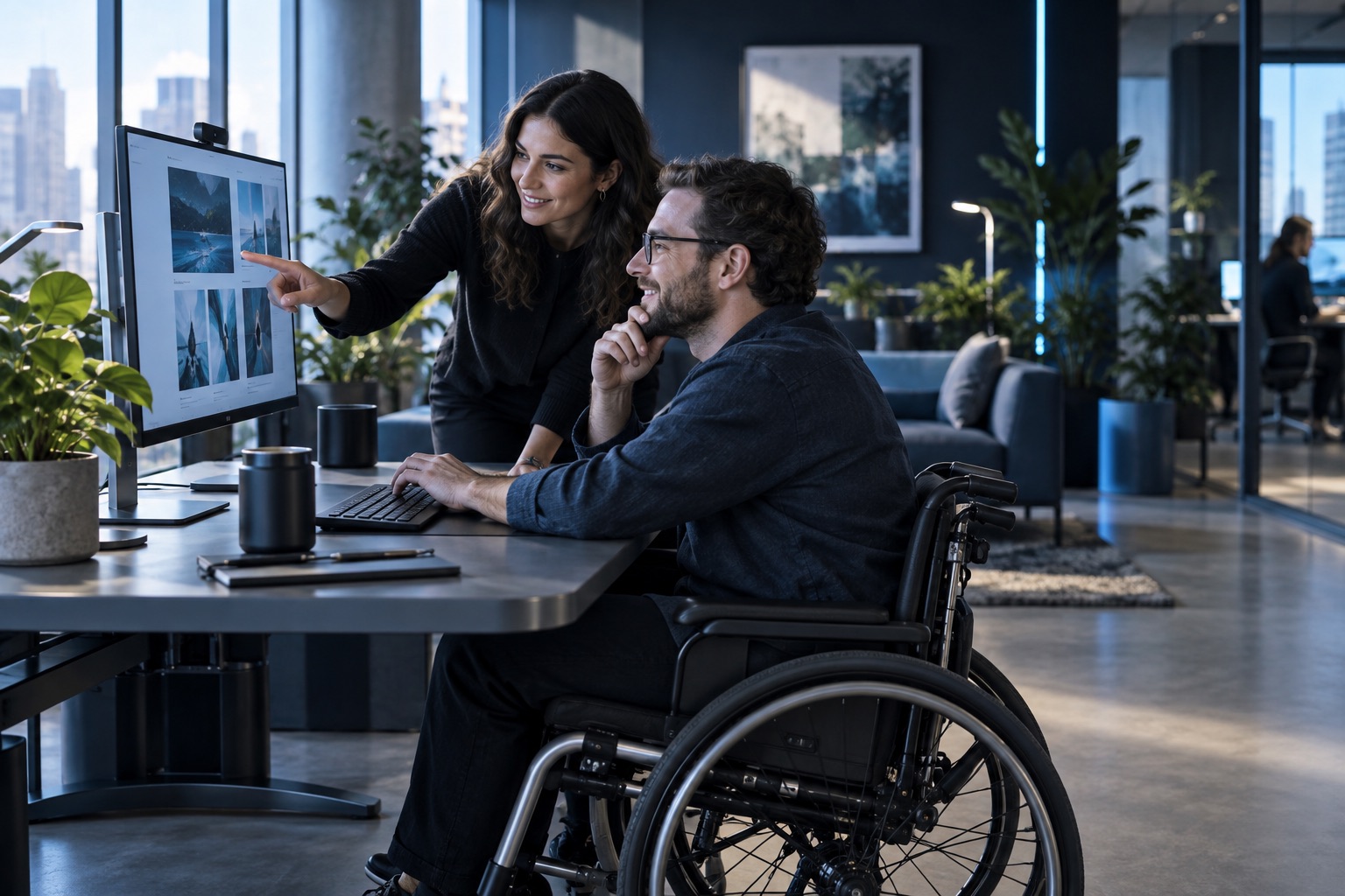 Illustrative accessibility-review scene for XMLA website services