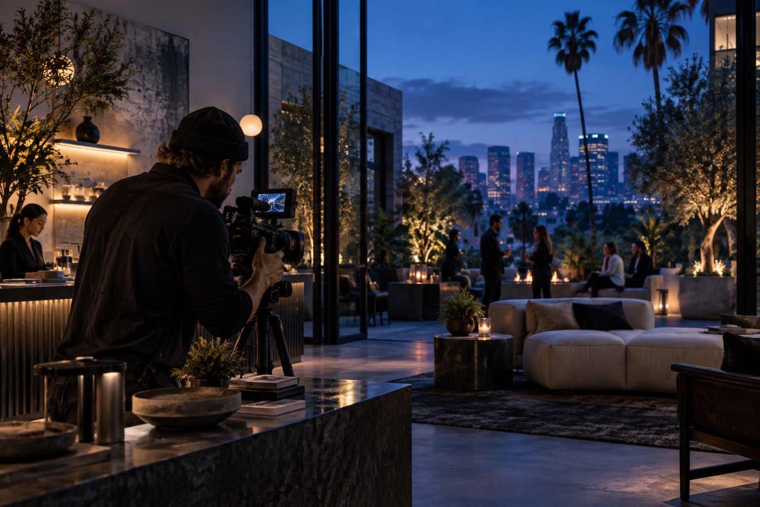 Illustrative location-film-scout scene for XMLA website services