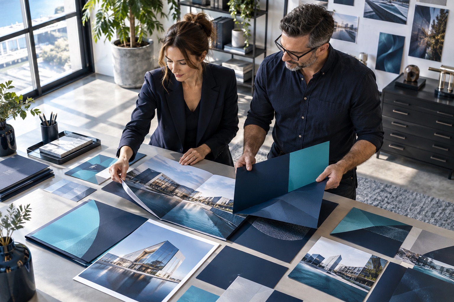 Illustrative print-campaign-table scene for XMLA website services