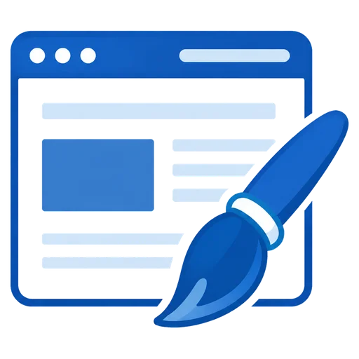 Website style refresh browser and brush illustration