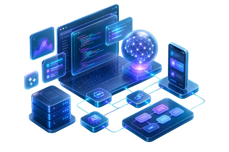 3D rendered artificial intelligence application workspace