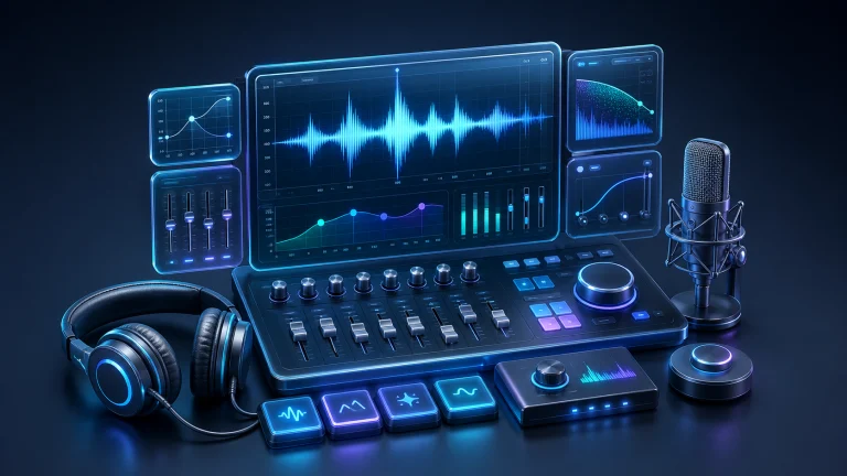 3D rendered audio cleanup and dialogue restoration workstation