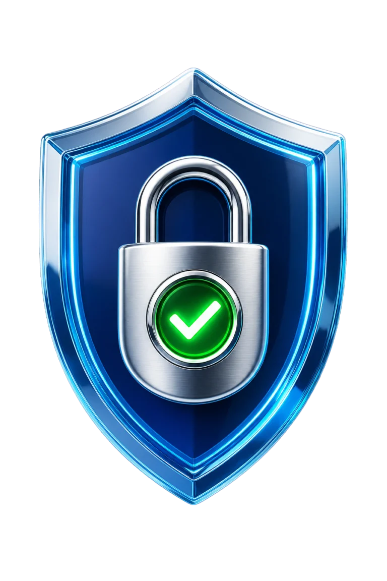 Three-dimensional secure shield with lock and verified check