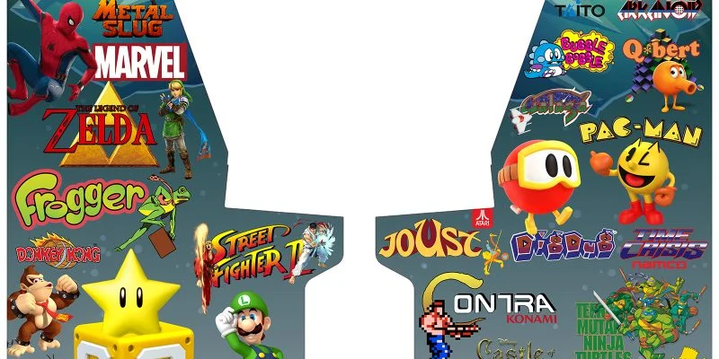 2022 PDX 4-player arcade game side art design template