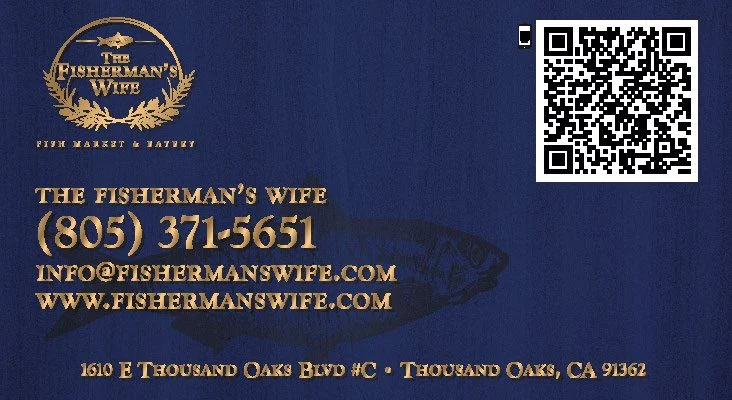Back side of Fishermans Wife business card variation