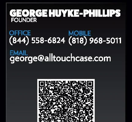 Backside of Georges AllTouch business cards