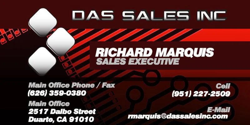 Richard Marquis business card for DAS Inc.