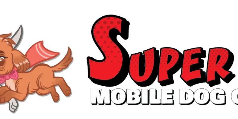Animated superhero puppies in vertical formation