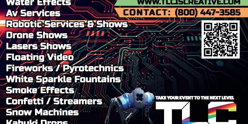 Back side of a TLC postcard featuring company contact details
