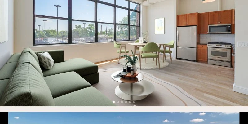 Aerial view of luxurious Foundry Condominiums showcasing modern design and superior amenities