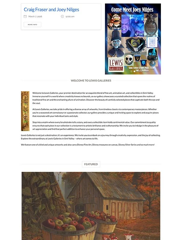 Art exhibit at Lewis Galleries with modern web management designs