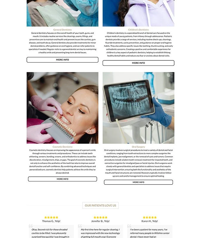Wilshire dentist office with modern web integration
