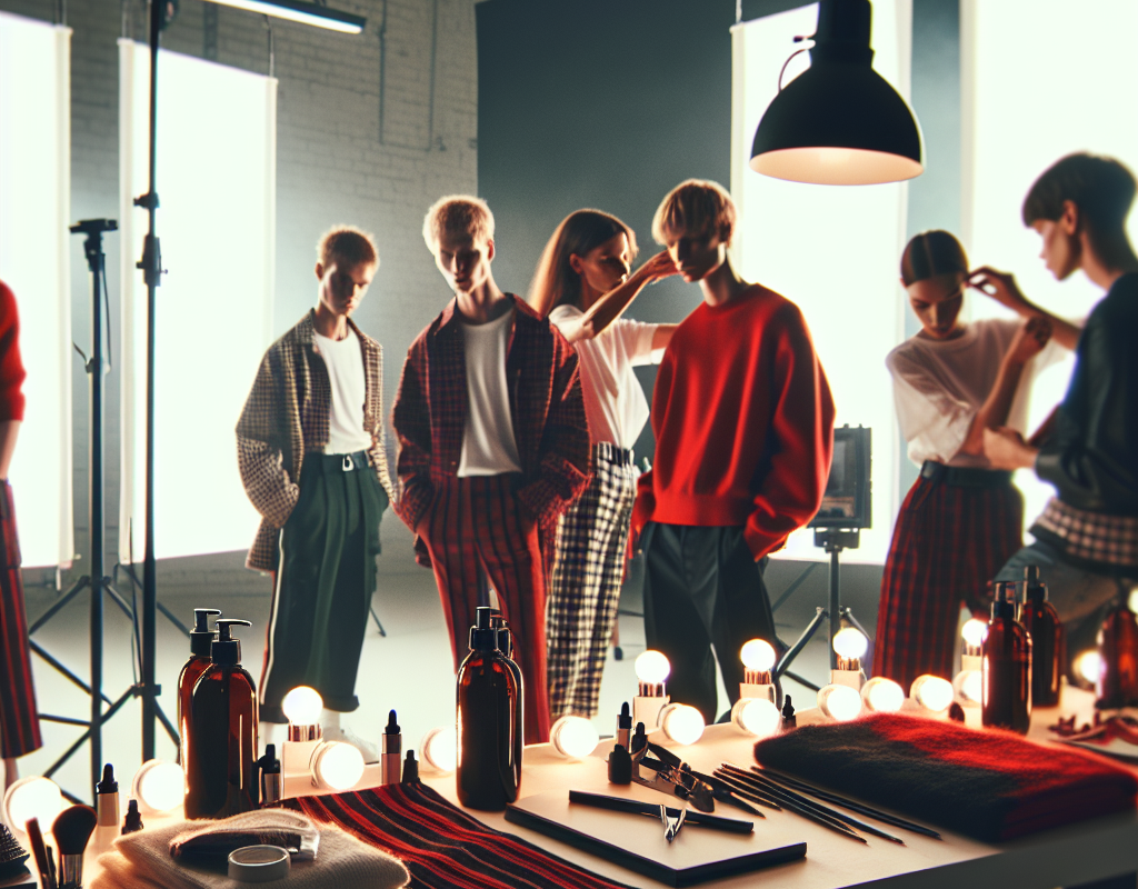 Behind the scenes of Fashion Shoot for Beauty by Red showcasing trendy styles and beauty photography