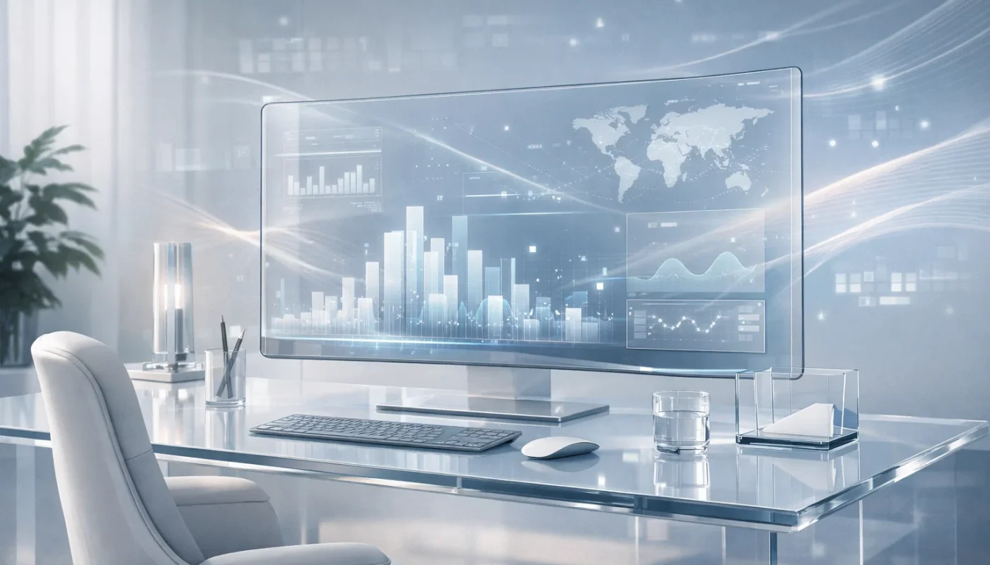 Chef preparing gourmet dish in modern kitchen, showcasing web management for culinary arts.