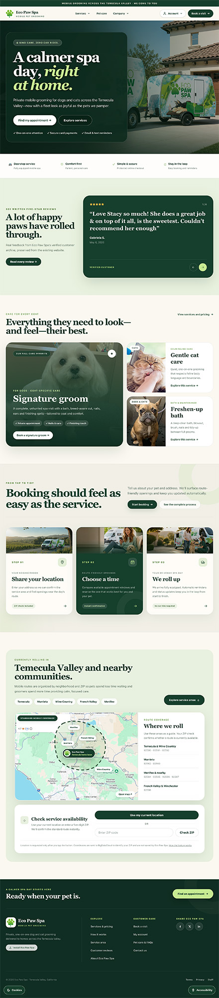 EcoPawSpaTemecula.com website project